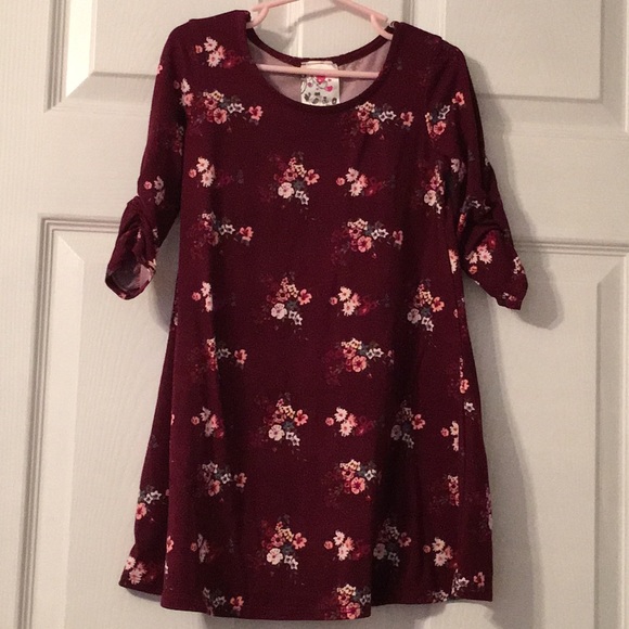 Burgundy floral dress - Picture 1 of 4